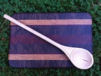 Cutting board and spoons