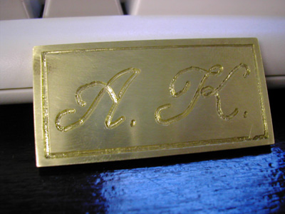 Finished brass plaque