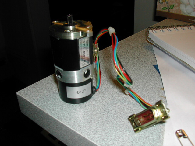 One of the smaller motors, removed from the arm
