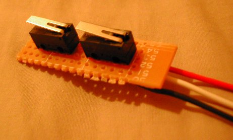 Two switches on circuit board